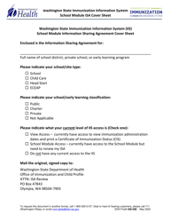 Document preview: DOH Form 348-588 School Module Information Sharing Agreement Cover Sheet - Washington State Immunization Information System (Iis) - Washington