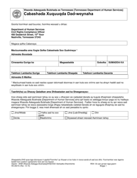 Document preview: Form HS-2631S Civil Rights Complaint - Tennessee (Somali)