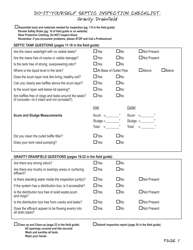 Document preview: Do-It-Yourself Septic Inspection Checklist - Gravity Drainfield - Washington