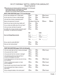 Document preview: Do-It-Yourself Septic Inspection Checklist - Mound Systems - Washington