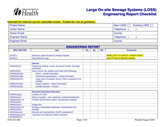 Document preview: DOH Form 337-085 Large on-Site Sewage Systems (Loss) Engineering Report Checklist - Washington