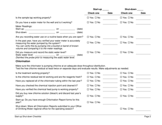 DOH Form 331-312 Small Water System Start-Up Shut-Down Self-inspection Checklist - Washington, Page 2