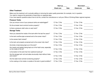 DOH Form 331-312 Small Water System Start-Up Shut-Down Self-inspection Checklist - Washington, Page 3