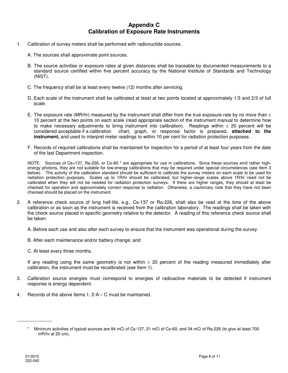 DOH Form 322-042 Application for Radioactive Material License - Fixed Gauge - Washington, Page 6