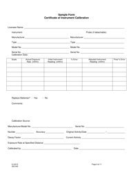 DOH Form 322-042 Application for Radioactive Material License - Fixed Gauge - Washington, Page 9
