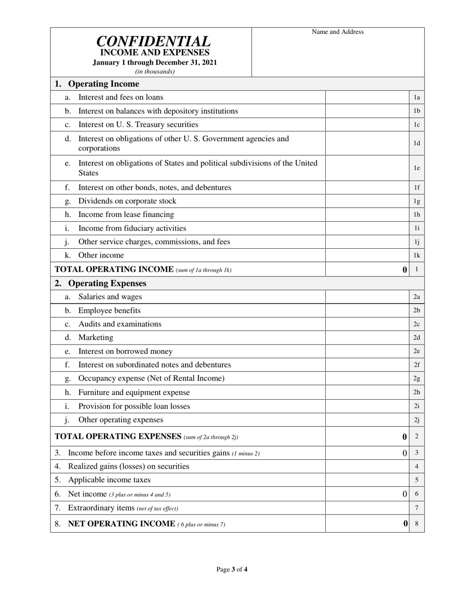 Exempt (Family) Trust Company Report of Condition and Income - Texas, Page 3