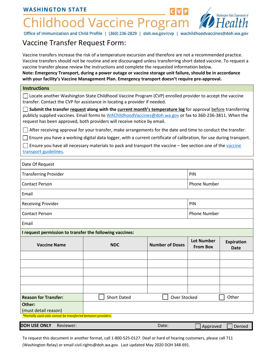 DOH Form 348-691 - Fill Out, Sign Online and Download Printable PDF ...