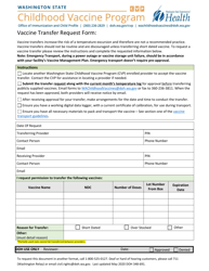 DOH Form 348-691 Vaccine Transfer Request Form - Childhood Vaccine Program - Washington