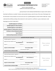 DOH Form 422-186 Authorized Representative - Washington, Page 3