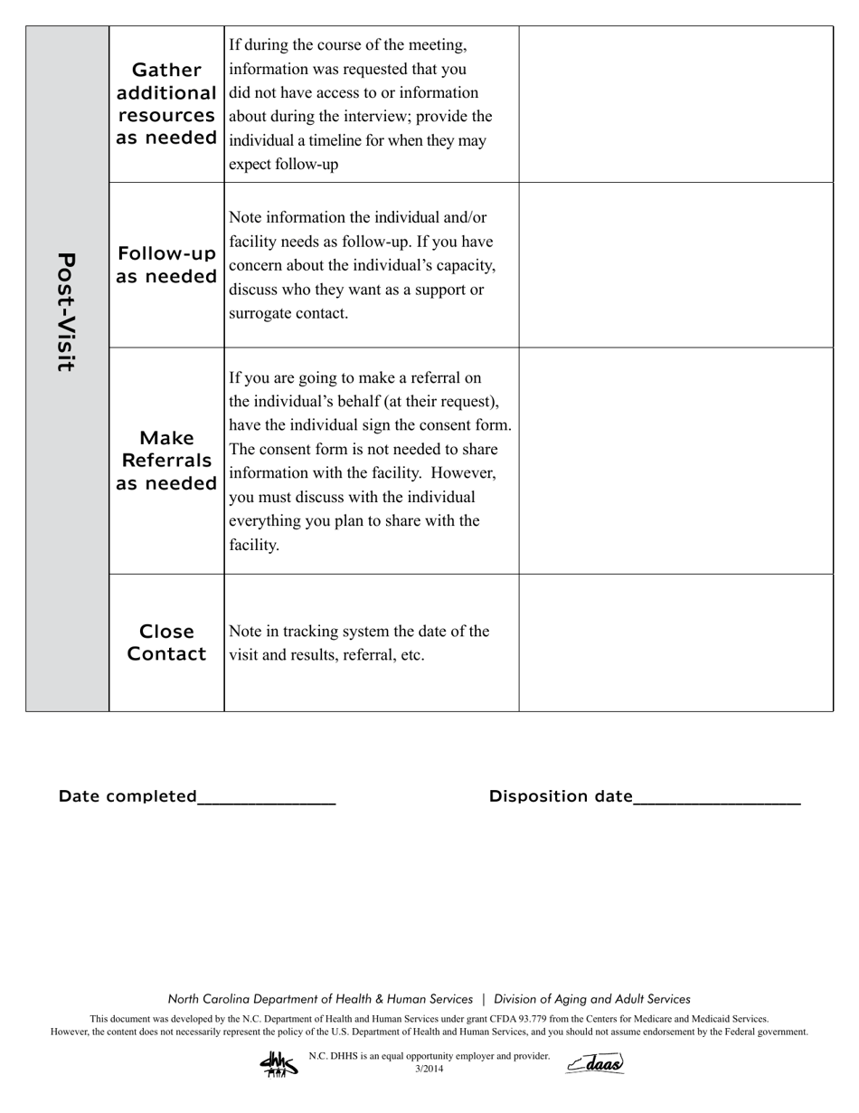Local Contact Agency (Lca) Contact Checklist - North Carolina, Page 4