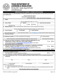 TDLR Form AUC005 Associate Auctioneer License Application - Texas, Page 3