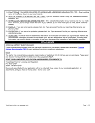 TDLR Form ENF001 Request for Criminal History Evaluation Letter - Texas, Page 2