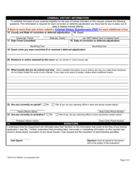 TDLR Form ENF001 Request for Criminal History Evaluation Letter - Texas, Page 4