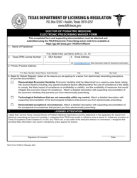 TDLR Form POD014 Doctor of Podiatric Medicine Electronic Prescribing Waiver Form - Texas, Page 2