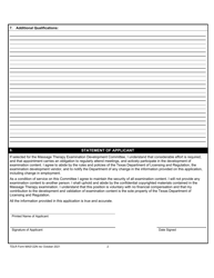 TDLR Form MAS122N Massage Therapy Examination Development Committee Application - Texas, Page 3