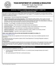 Document preview: TDLR Form MAS122N Massage Therapy Examination Development Committee Application - Texas