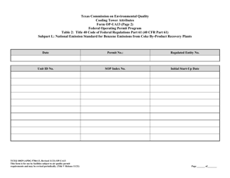 Form OP-UA13 (TCEQ-10029) Cooling Tower Attributes - Texas, Page 9