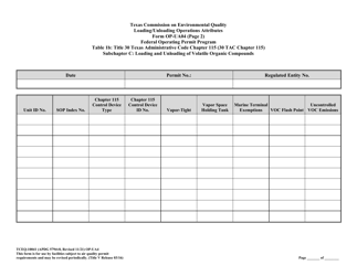 Form OP-UA4 (TCEQ-10041) Loading/Unloading Operations Attributes - Texas, Page 26