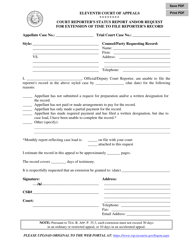 Document preview: Court Reporter's Status Report and/or Request for Extension of Time to File Reporter's Record - Eleventh Judicial District - Texas