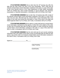 Order of Nondisclosure Under Section 411.0726 (For Boating While Intoxicated Offenses) - Texas, Page 2