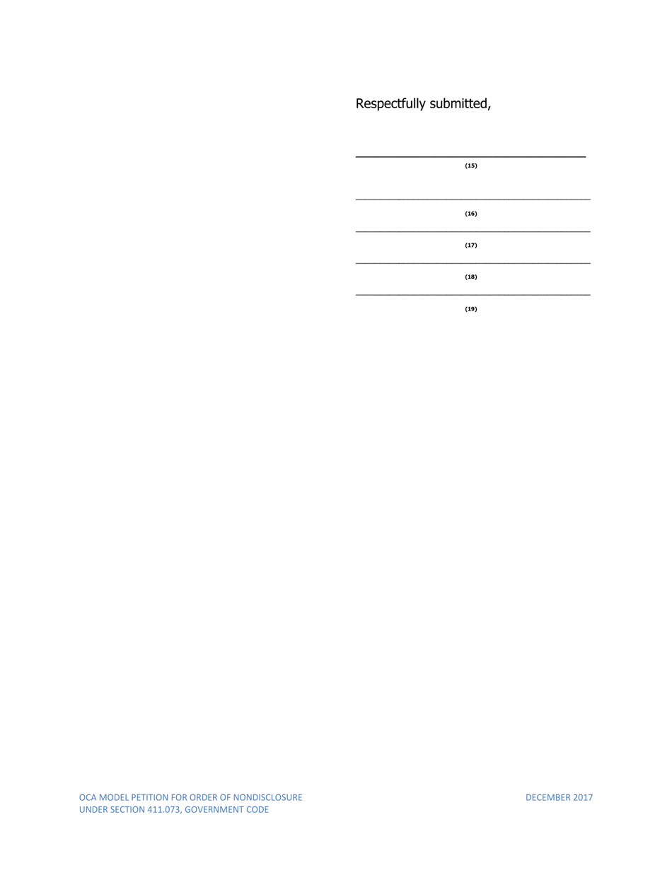 Petition for Order of Nondisclosure Under Section 411.073 - Texas, Page 6