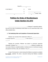 &quot;Petition for Order of Nondisclosure Under Section 411.073&quot; - Texas
