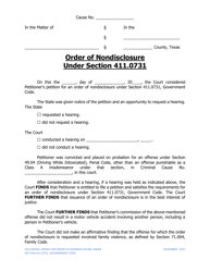 &quot;Order of Nondisclosure Under Section 411.0731&quot; - Texas