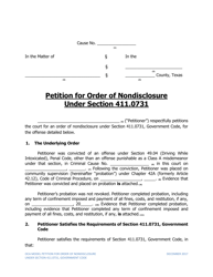 &quot;Petition for Order of Nondisclosure Under Section 411.0731&quot; - Texas