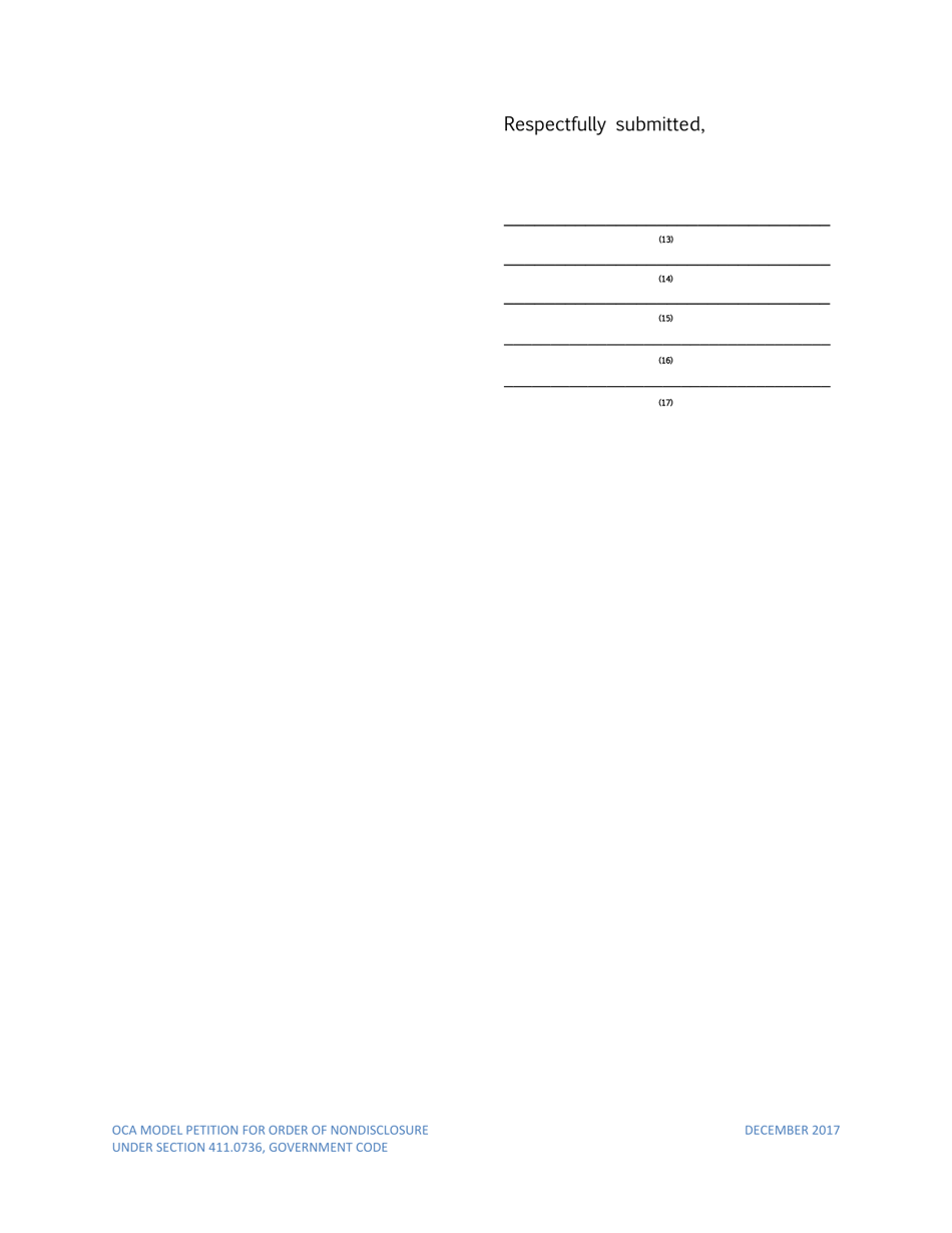 Petition for Order of Nondisclosure Under Section 411.0736 - Texas, Page 6