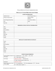 Document preview: Specialty Court Registration Form - Texas