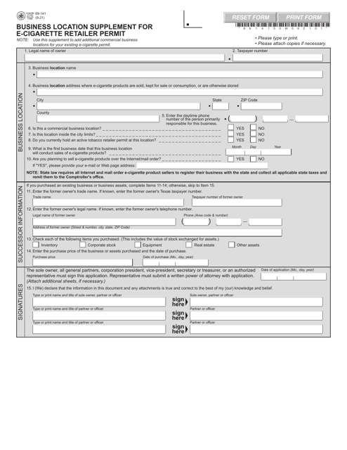Form 69-141  Printable Pdf