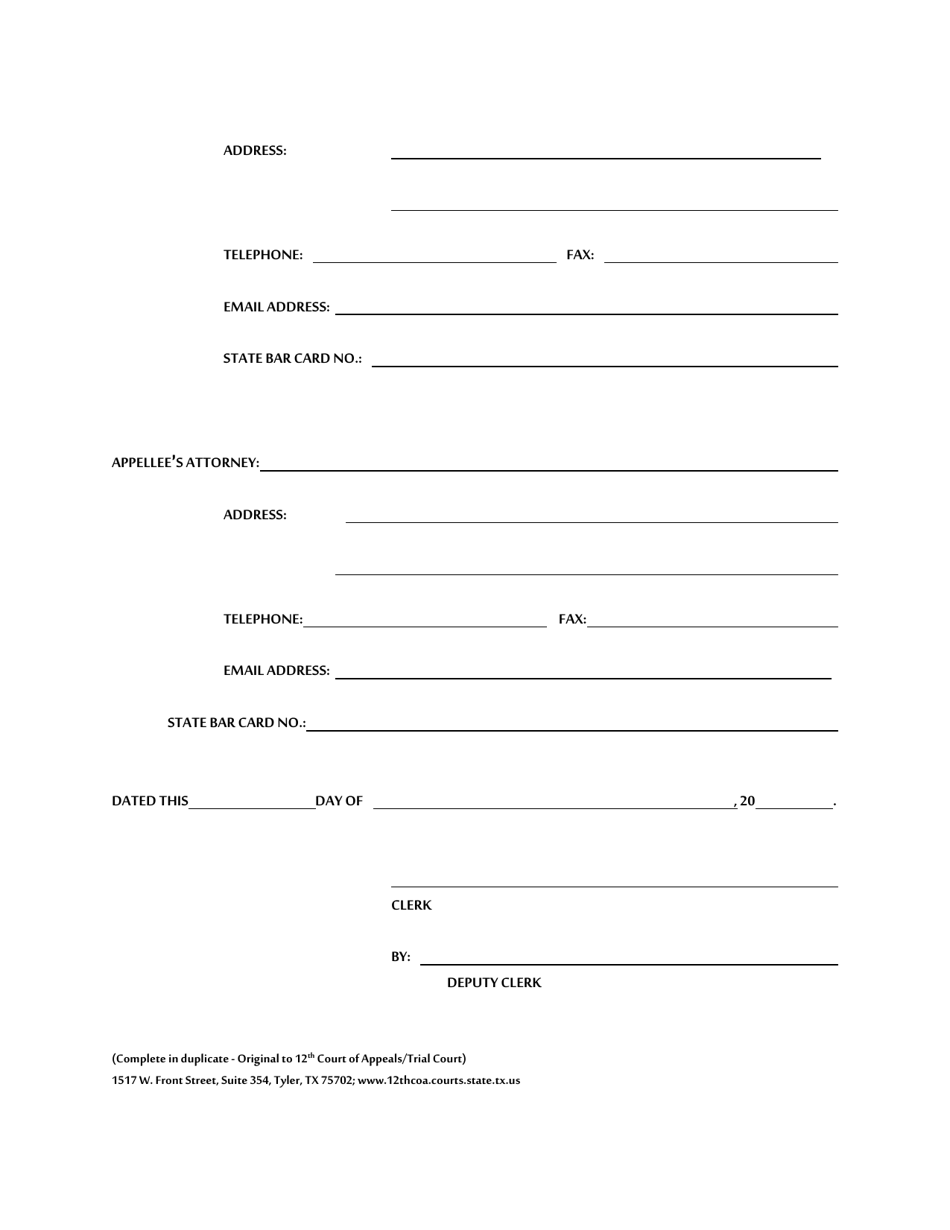 Texas Certificate to Be Filed With Notice of Appeal to the Court of ...