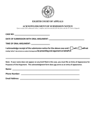 Document preview: Acknowledgment of Submission Notice - Eighth Court of Appeals - Texas