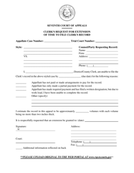 Document preview: Clerk's Request for Extension of Time to File Clerk's Record - Seventh Court of Appeals - Texas