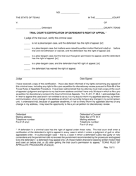 Document preview: Trial Court's Certification of Defendant's Right of Appeal - Texas