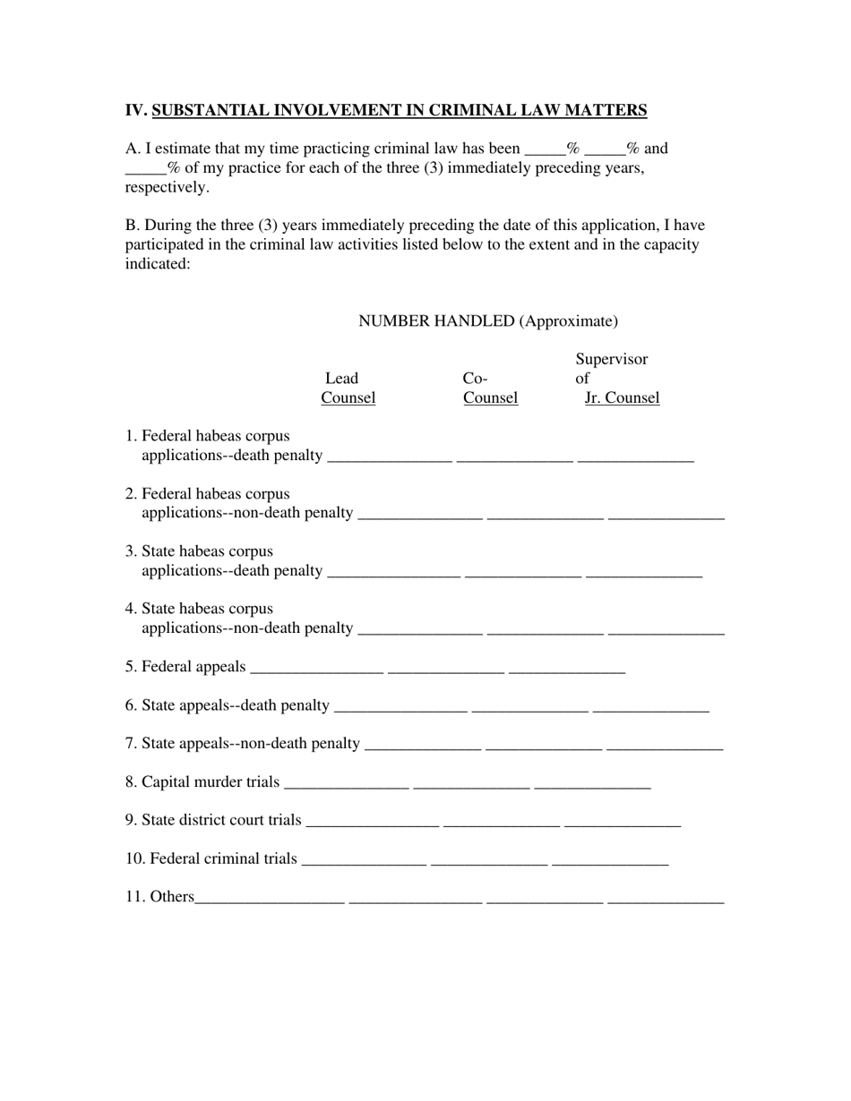Application for Appointment as Counsel Pursuant to Article 11.071, Code of Criminal Procedure - Texas, Page 6