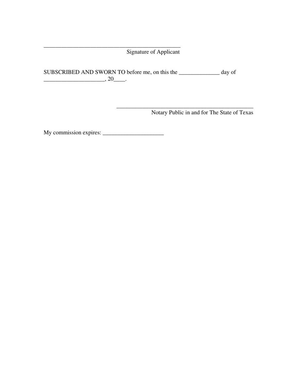 Texas Application For Appointment As Counsel Pursuant To Article 11071 Code Of Criminal 6135