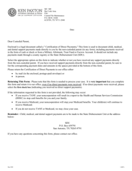 Document preview: Form 1A007E Custodial Parent's Certification of Direct Payments - Texas