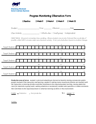 Document preview: Progress Monitoring Observation Form - Mustang Student Intervention System