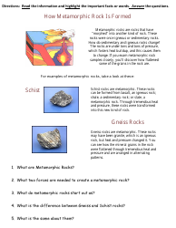 Sedimentary Rock Formation Geology Worksheet, Page 2