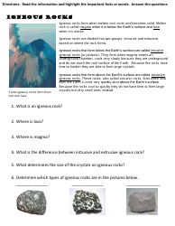 Sedimentary Rock Formation Geology Worksheet, Page 3