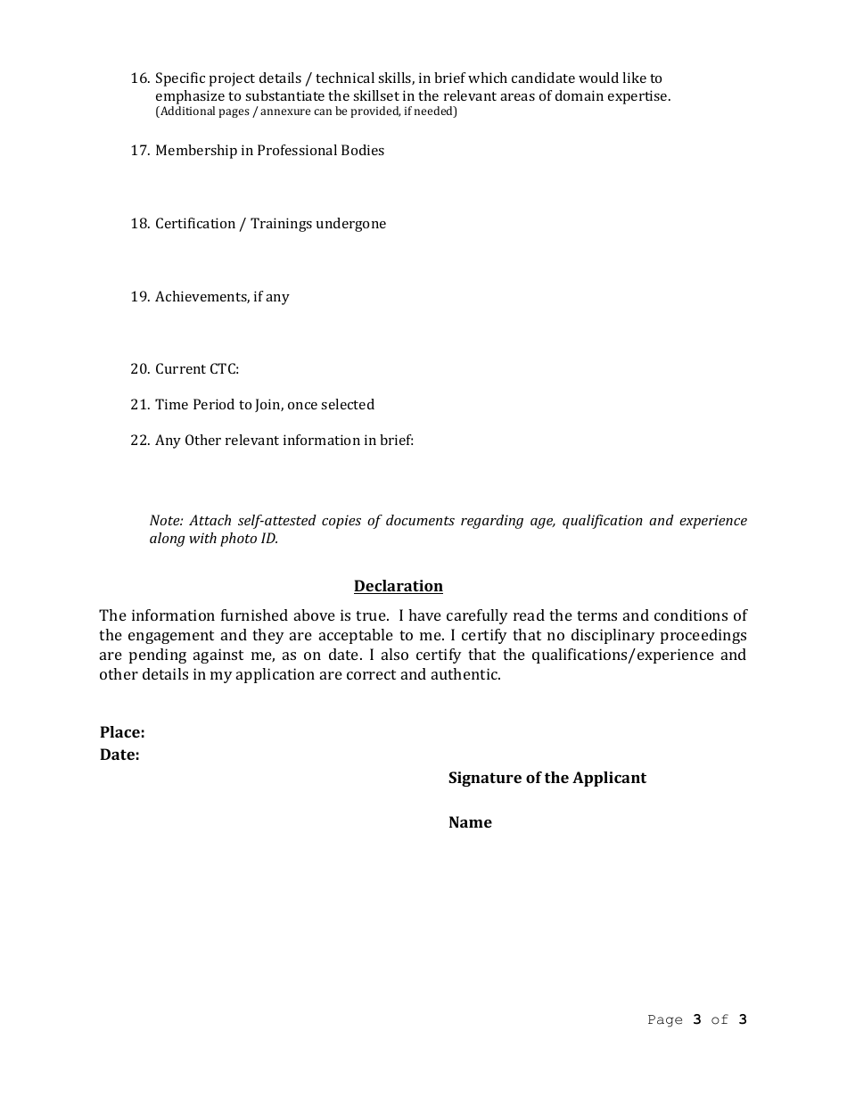Annexure III Application Form - Karnataka, India, Page 3