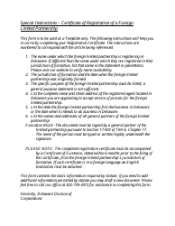 Certificate of Registration of a Foreign Limited Partnership - Delaware, Page 2