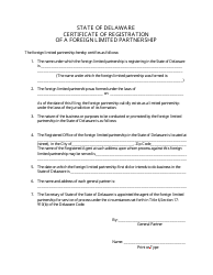 Certificate of Registration of a Foreign Limited Partnership - Delaware, Page 3