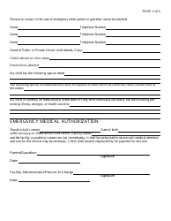 Sample Children&#039;s Enrollment Form - Georgia (United States), Page 2