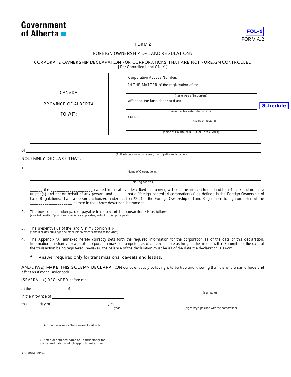 Form A.2 Fill Out, Sign Online and Download Printable PDF, Alberta