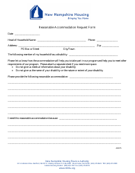 Reasonable Accommodation Request Form - New Hampshire Housing Finance ...