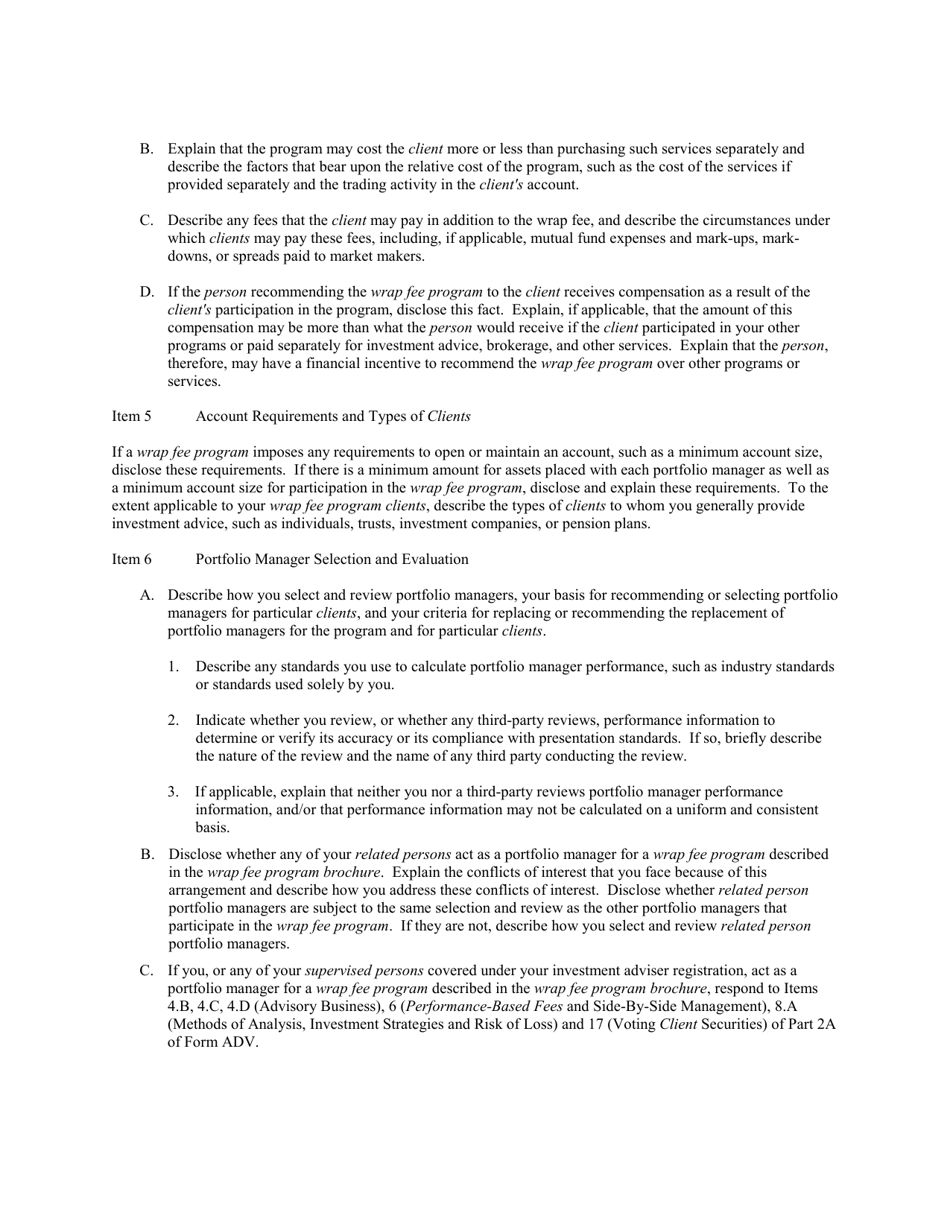 Instructions for SEC Form 1707, ADV Part 2, 2A, 2B, Page 19