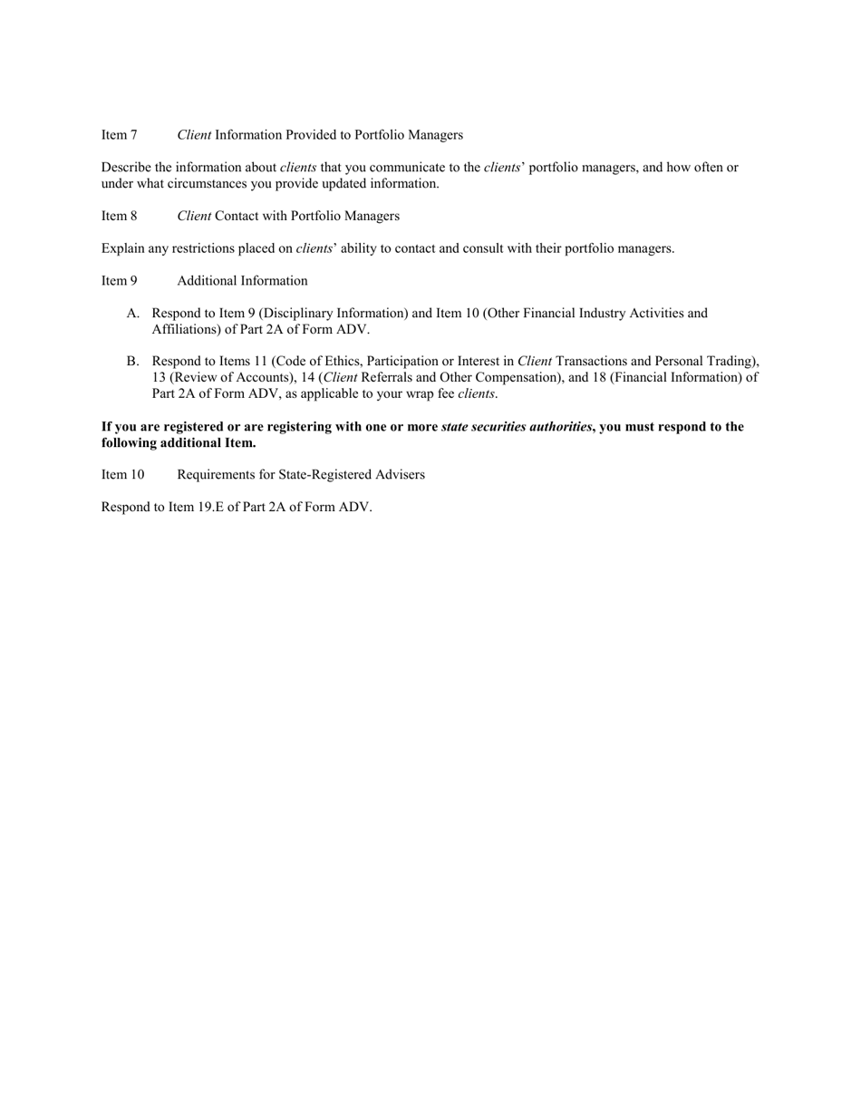 Instructions for SEC Form 1707, ADV Part 2, 2A, 2B, Page 20
