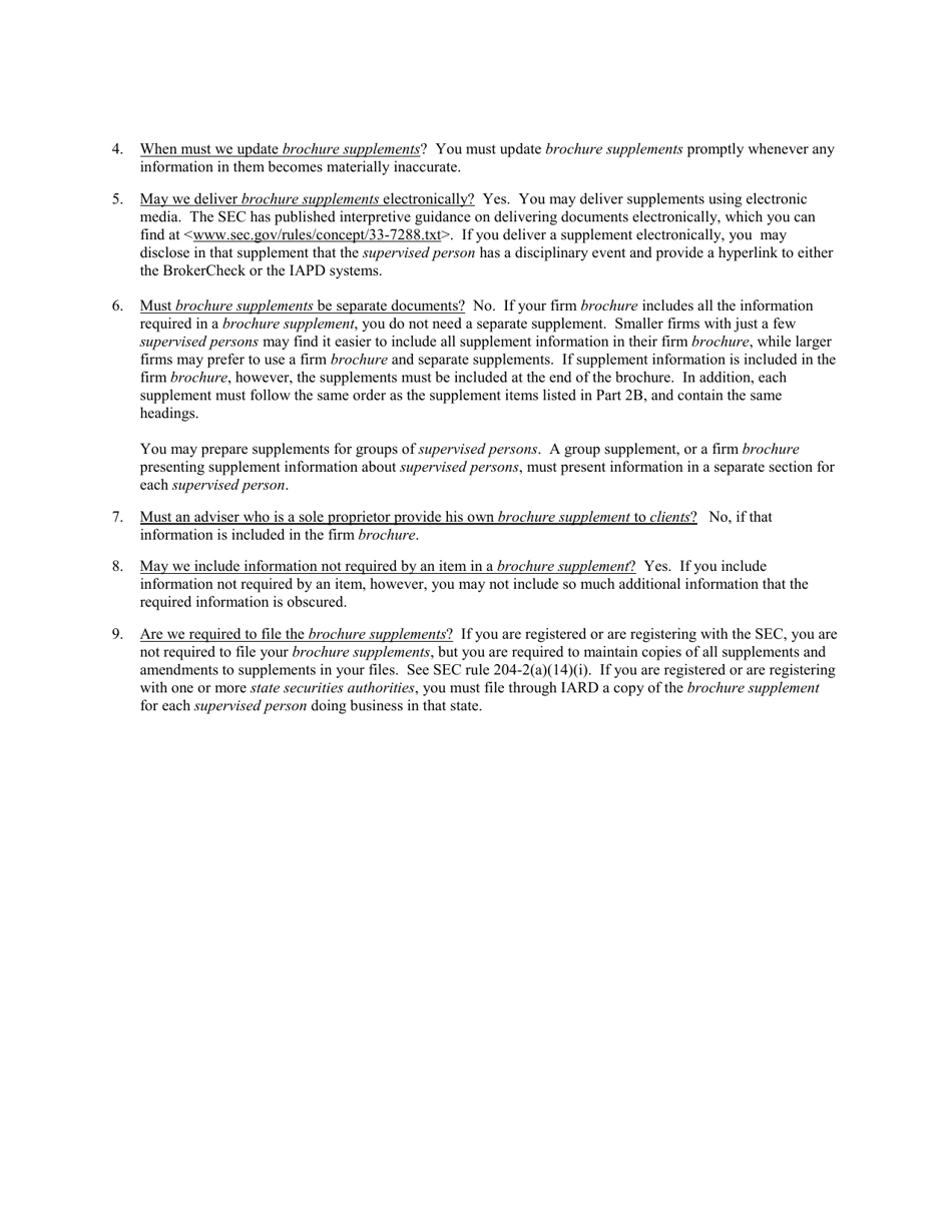 Instructions for SEC Form 1707, ADV Part 2, 2A, 2B, Page 22